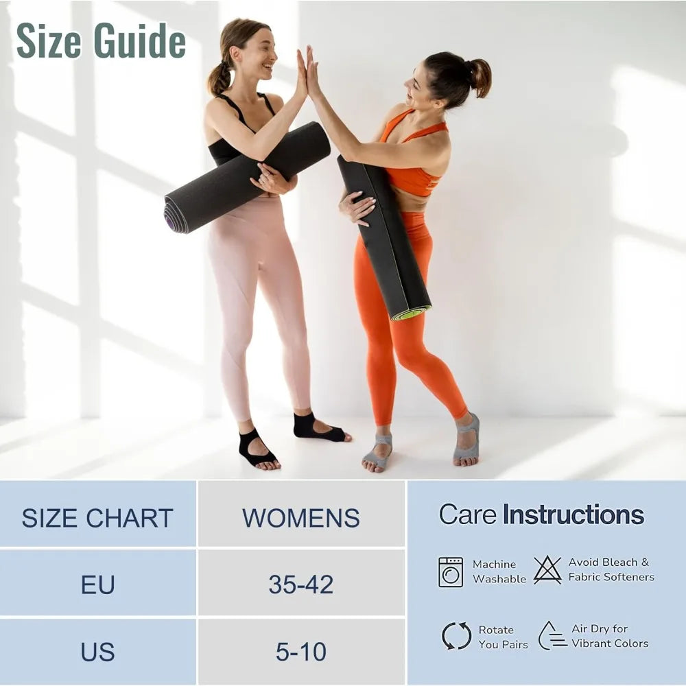Women's Toeless Yoga Grip Socks – Pilates & Dance