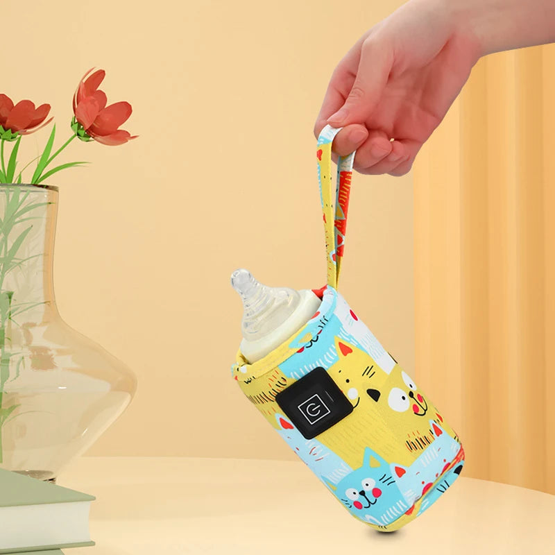 USB Portable Baby Bottle Warmer with Insulated Bag – Travel Nursing Bottle Heater for Stroller, 0–36 Months