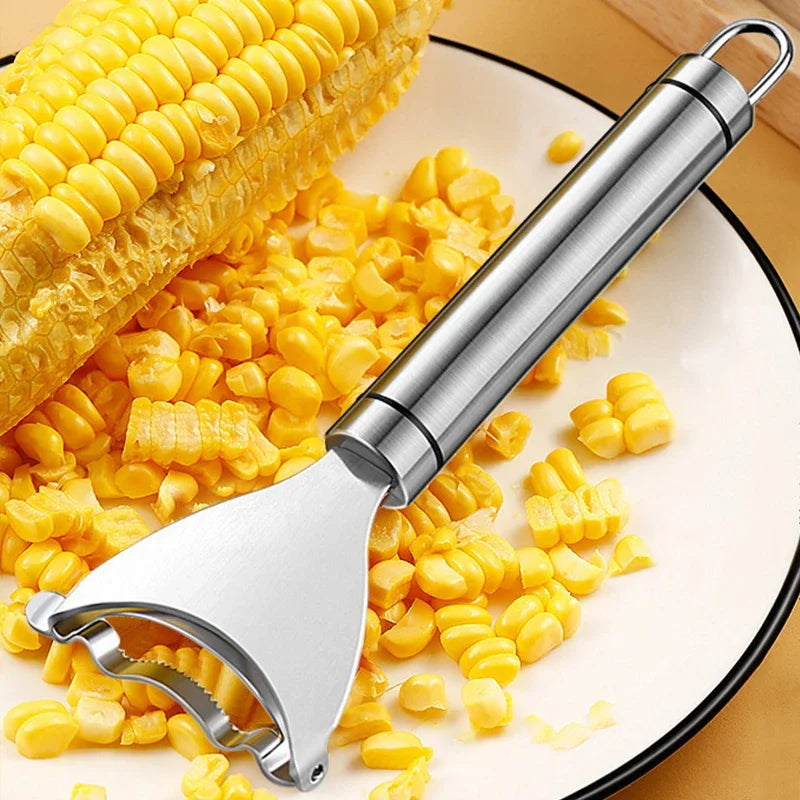 Stainless Steel Corn Peeler – Serrated Kernel Stripper
