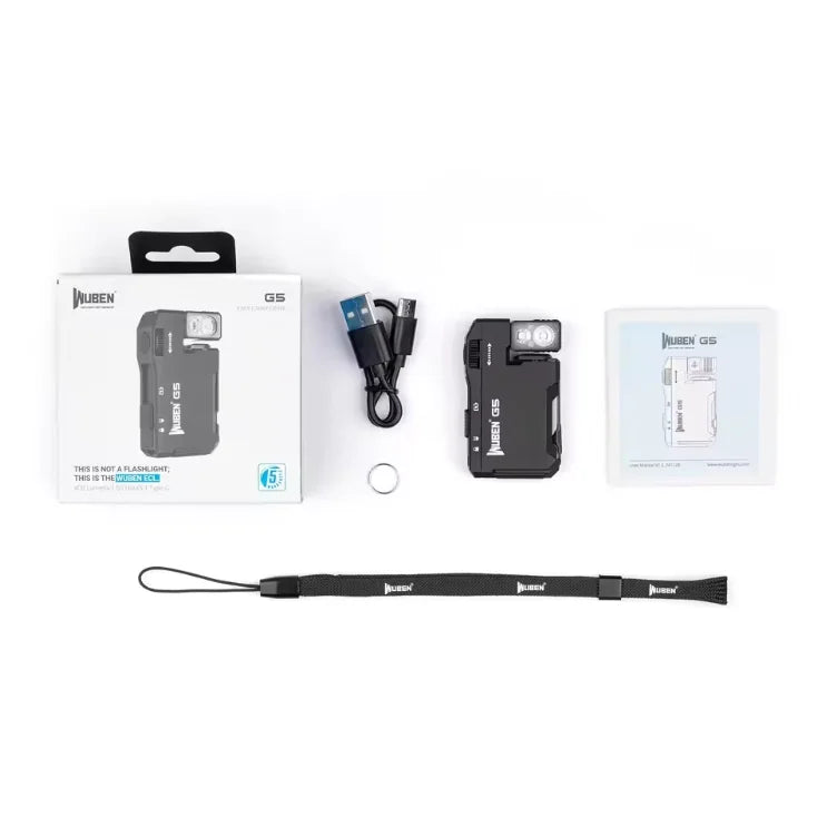 Wuben G5 Rechargeable EDC Pocket Flashlight – 400 Lumens, Dual Light Sources & RGB Light