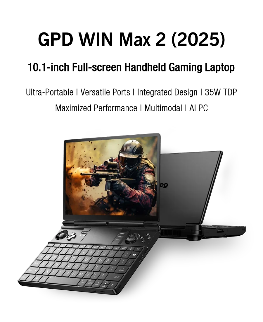 GPD WIN Max 2 Gaming Laptop – 10.1" Touch, 32GB RAM, AMD 8840U / AI9 HX370
