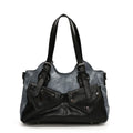 Retro Color-Block Satchel Shoulder Bag – European Style PU Leather Tote Handbag for Women