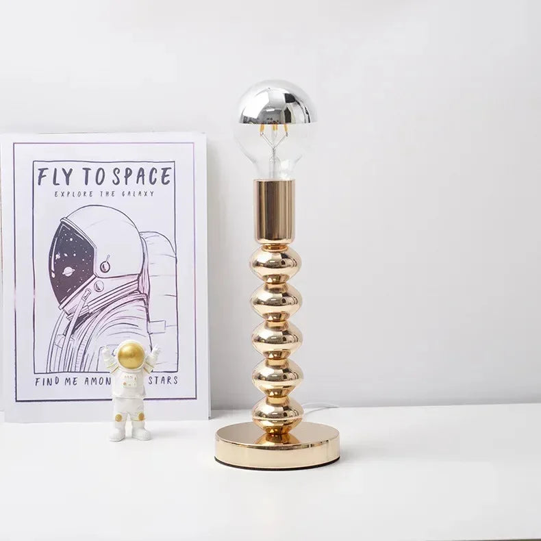 Bauhaus Table Lamp – Chrome & Warm LED Lighting