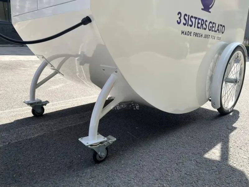 Custom Vintage Ice Cream Cart with Wheels – Portable Push Cart for Events, Parties & Wedding Catering