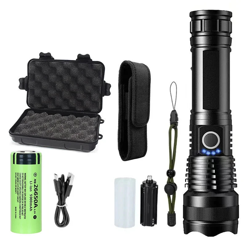 High Power LED Tactical Flashlight – Rechargeable Super Bright Hunting Torch