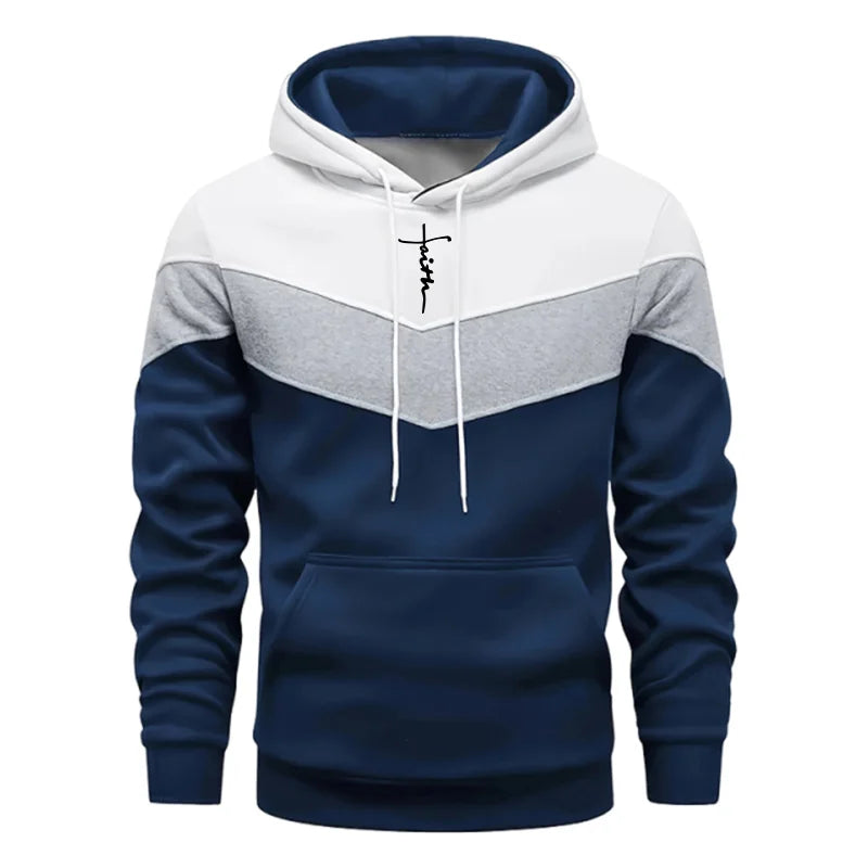 Men's Tricolor Hoodie & Sweatpants Tracksuit – Autumn Winter Casual Sport Set
