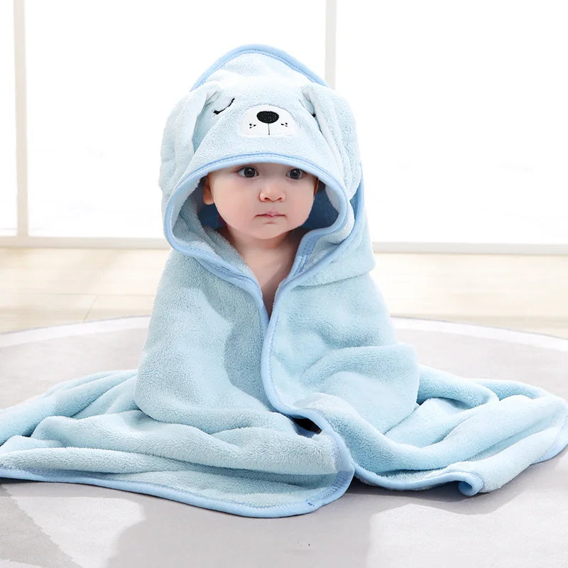 Cartoon Animal Hooded Baby Bath Towel – Soft Newborn Bathrobe & Swaddle Wrap for Boys & Girls