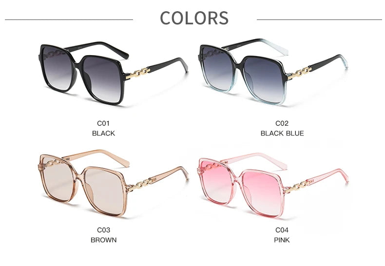 Women's Fashion Square Cycling Sunglasses | Big Frame Colorful Gradient Outdoor Shades