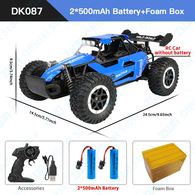 ZWN 1:16 / 1:20 Scale 2WD RC Off-Road Climbing Car with LED Light – Outdoor Kids Gift
