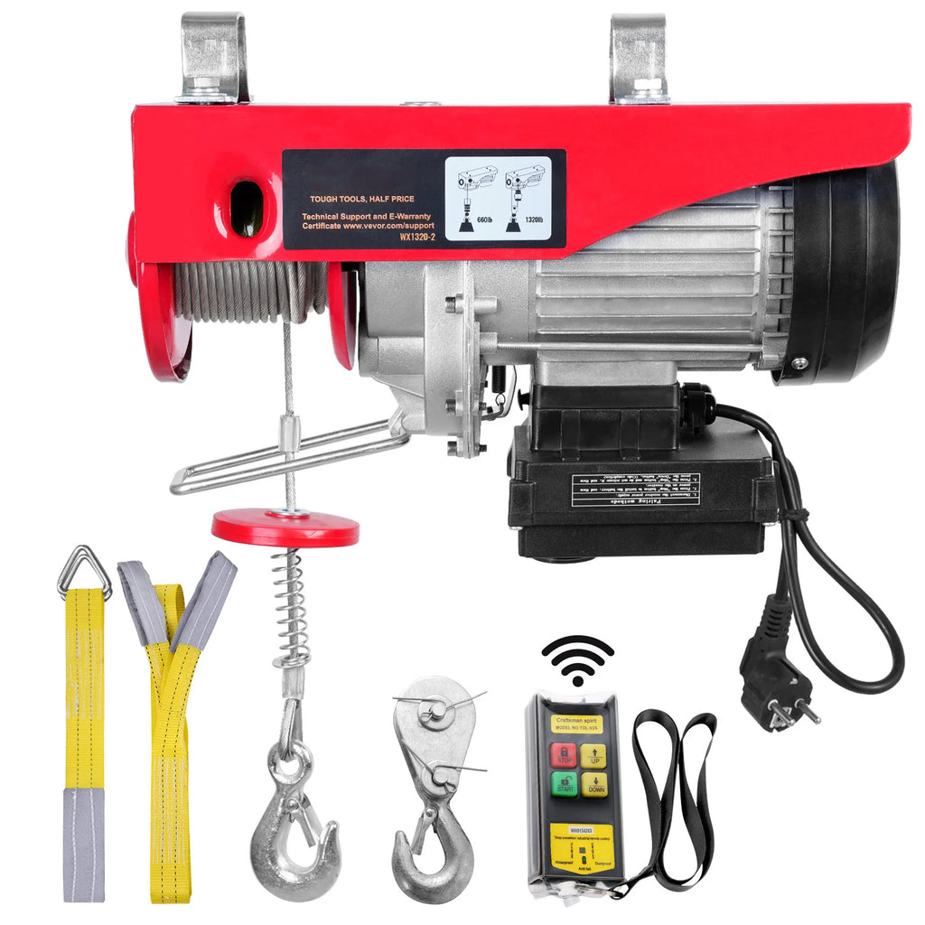 SucceBuy Electric Hoist Lifting Crane — 400-1000kg, Wireless Remote, Pure Copper Motor, CE Certified