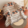 Aztec Boho Throw Blanket with Fringe – Oversized Southwestern Geometric Tapestry, Double-Sided Woven