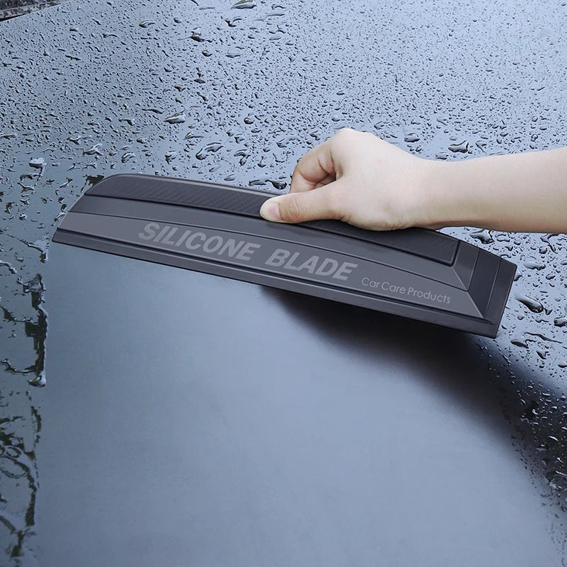 Soft Silicone Car Squeegee — Non-Scratch Window Wiper & Water Drying Blade for Car & Home Glass