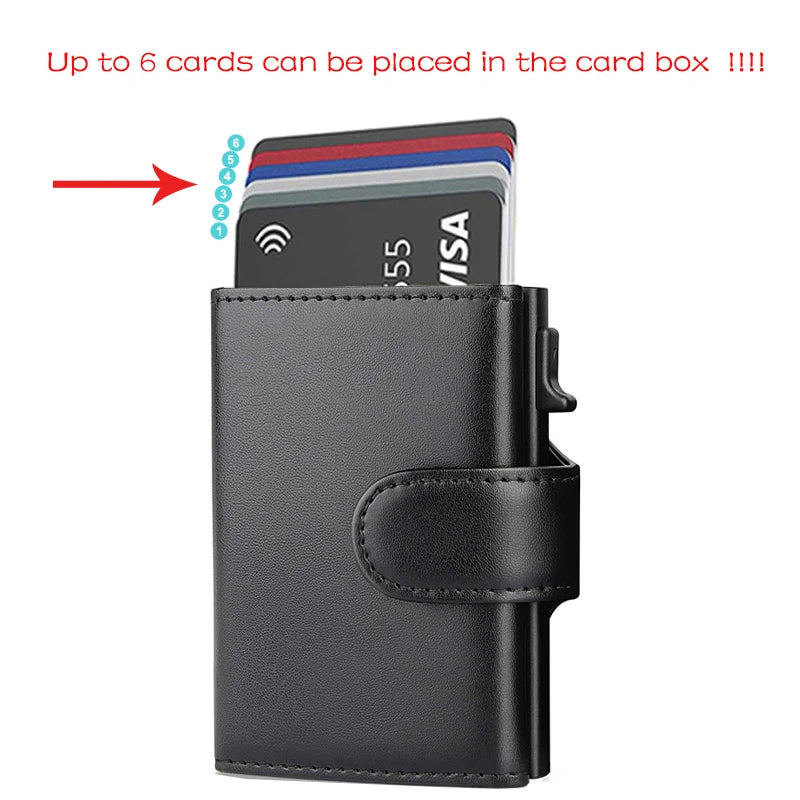 RFID Microfiber Leather Men's Trifold Wallet – Slim Card Holder with Coin Pocket