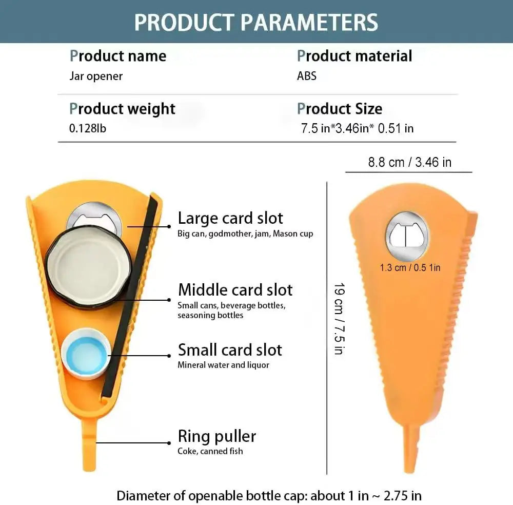 Open Anything in Seconds — 4-in-1 Multifunctional Can & Bottle Opener | Jar, Beer, Coke, Jam, Beverage, Anti-Slip Grip