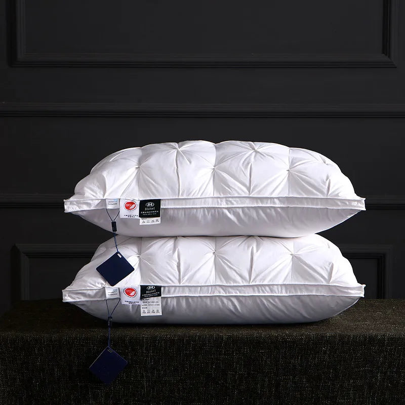 Hotel-Grade Pure Cotton Sleeping Pillow – 3D Bread Shape, Polyester Fill, 48x74cm
