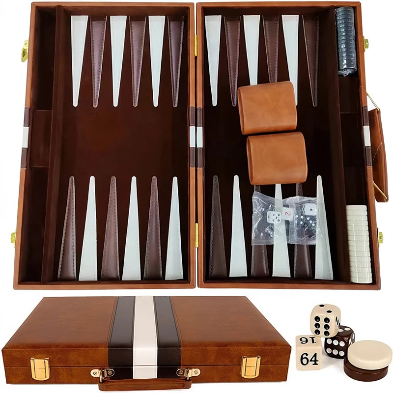 Folding Chess & Checkers Board Set – 15-Inch Portable Travel Game, PVC, Ages 14+