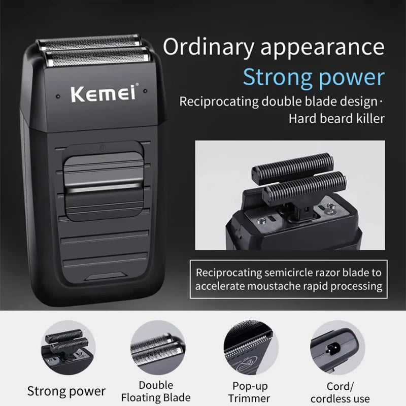 Kemei KM-2296 / KM-2299 / KM-1102 Professional Hair Clipper Kit – USB Rechargeable, 180-Min Runtime