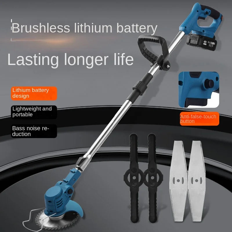 Cordless Lawn Mower & Grass Trimmer | 36,000 RPM, 3-Blade System, Telescopic Handle, Makita 18V Compatible (Tool Only)