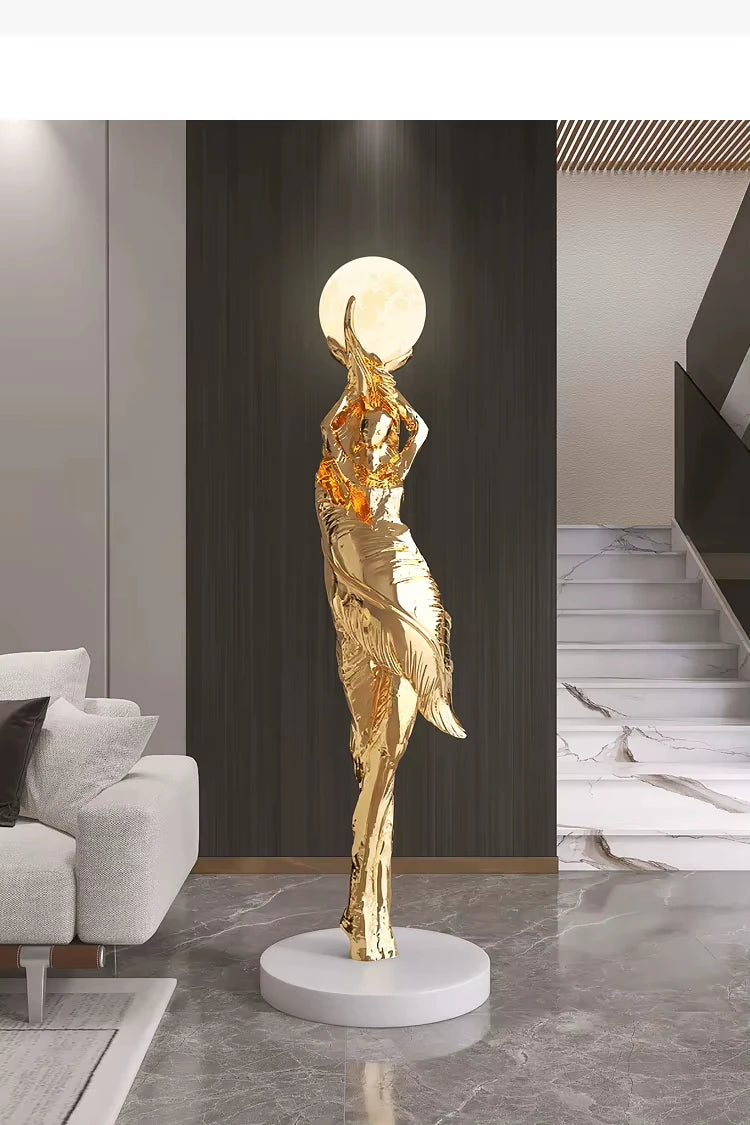 Sculptural Resin Lamp – 85 cm LED Accent