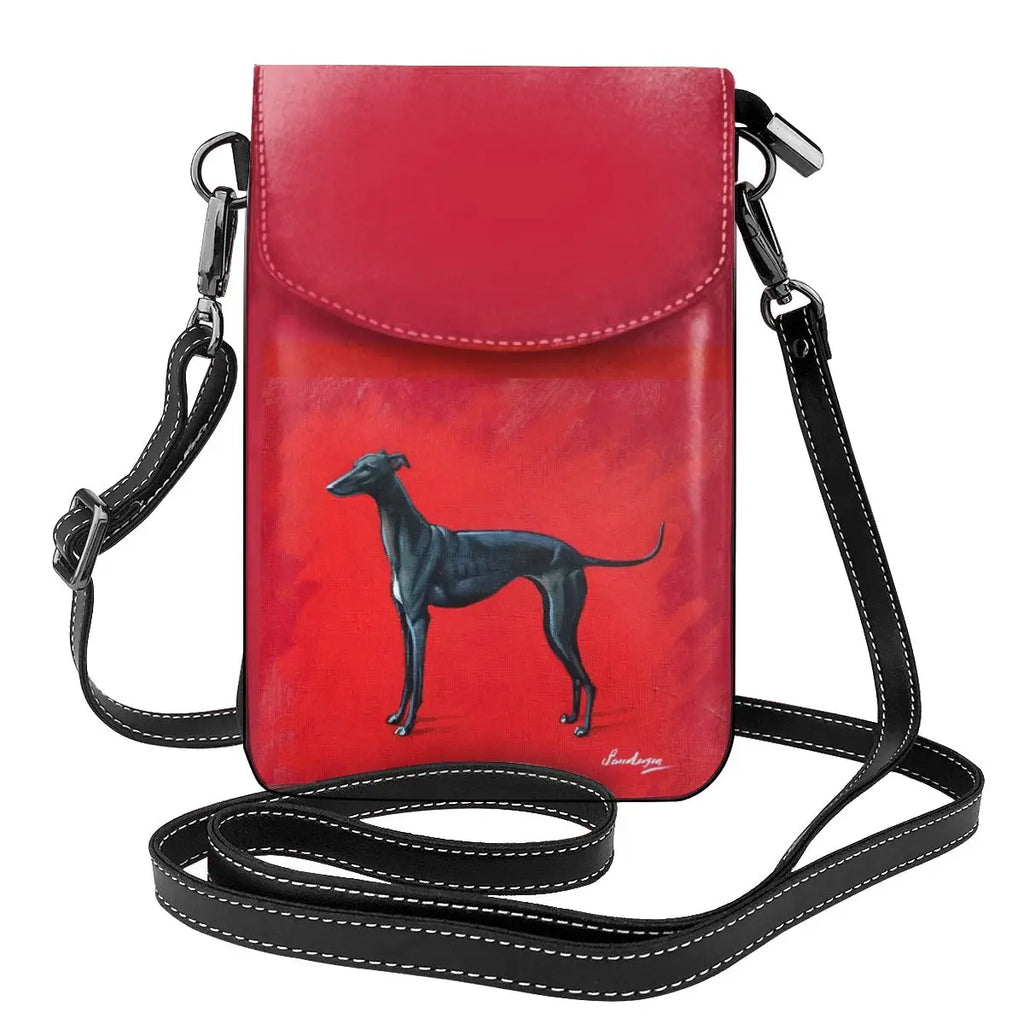 Greyhound Print Crossbody Shoulder Bag – Cartoon Dog Pattern Flap Purse for Women