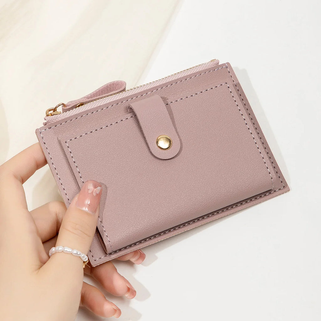 Minimalist Ultra-Thin PU Leather Women's Wallet – Short Zero Wallet & Credit Card Holder in 5 Colors
