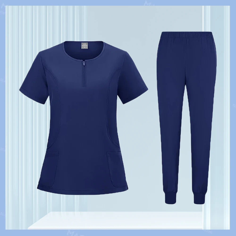 Medical Scrubs Set for Women & Men – Short Sleeve Stretch Scrub Uniform
