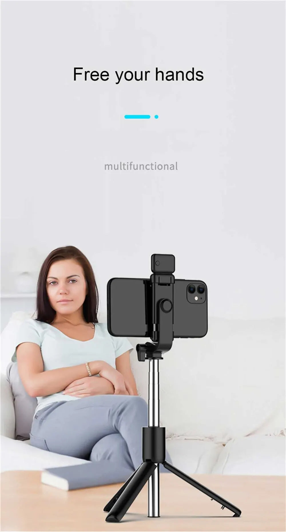 Portable Bluetooth Selfie Stick — Extendable Tripod with Wireless Remote