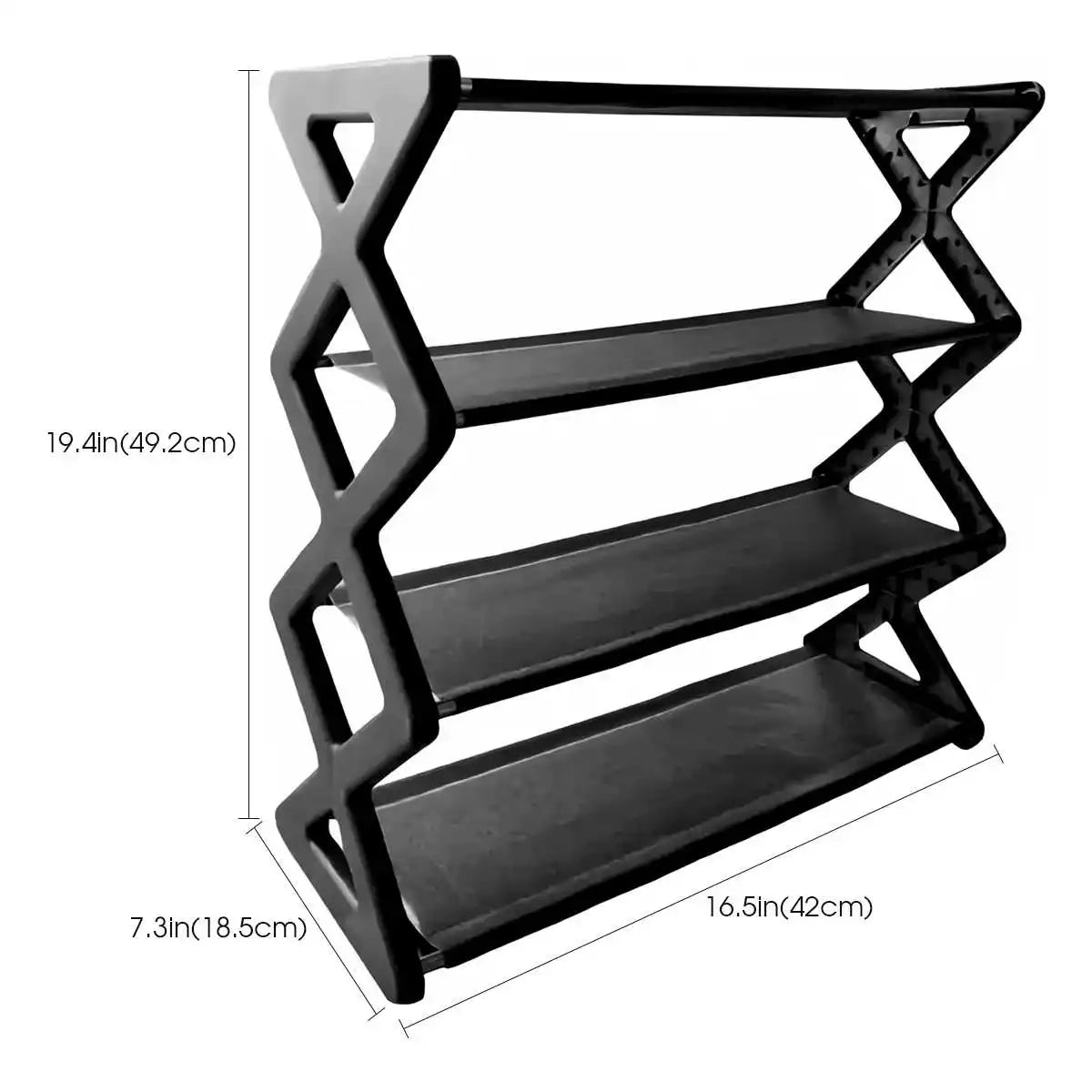 4-Tier X-Type Dustproof Shoe Storage Rack — Foldable Steel Organizer for Entryways, Bedrooms & Dorms