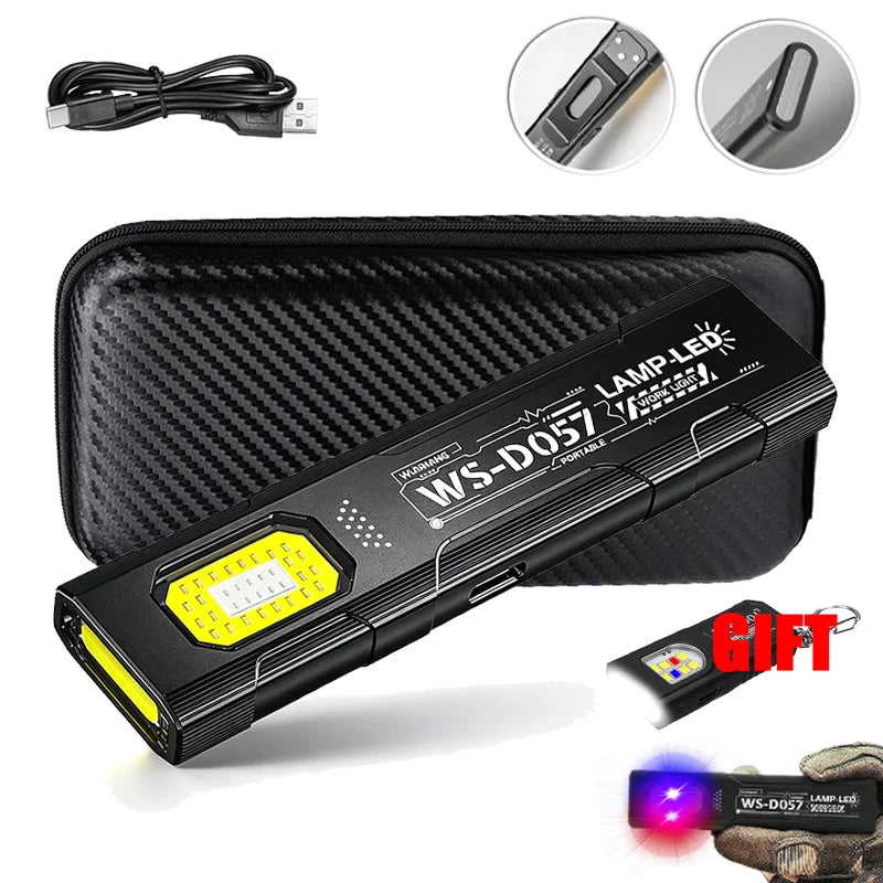 Heinast Mini COB+LED Keychain Flashlight – 6 Modes, Type-C Rechargeable, Magnetic Base, Clip, 32g EDC