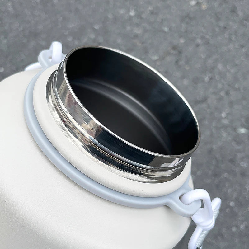 2000ml Large Capacity Insulated Stainless Steel Water Jug with Handle & Dual Lids – 24Hr Cold, 12Hr Hot