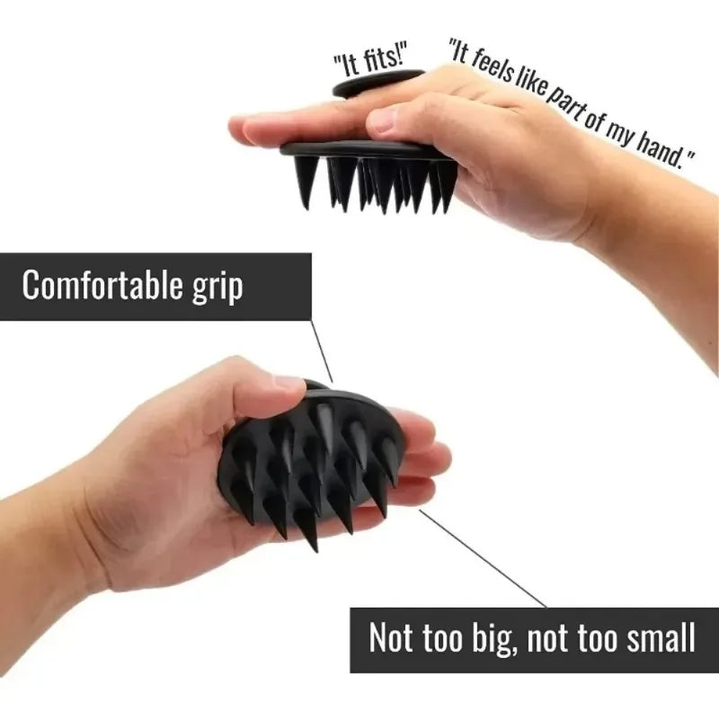 Silicone Scalp Massager Shampoo Brush — Deep Cleansing Hair Growth Tool