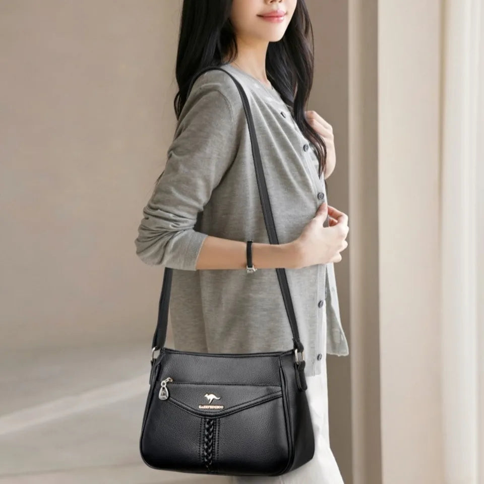 VANDERWAH Luxury PU Flap Shoulder Bag – Letter & Sequin Designer Crossbody Handbag for Women