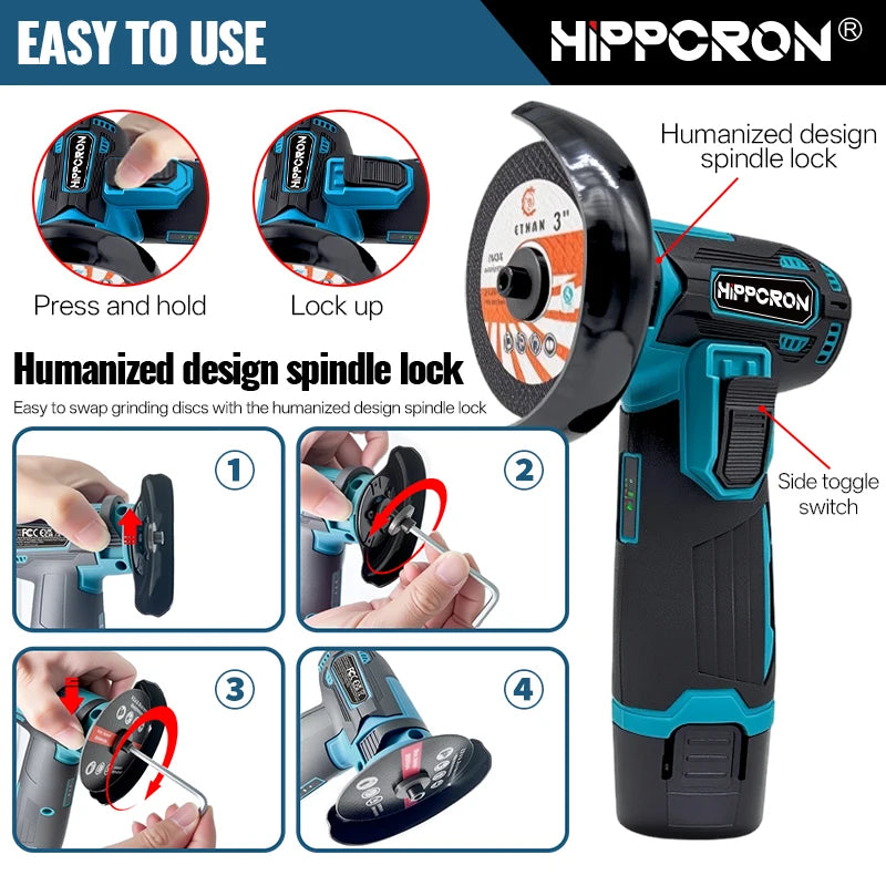 12V Mini Cordless Angle Grinder