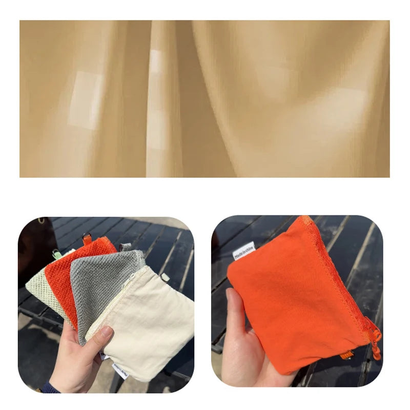 Travel Makeup Storage Bags New Mesh Coin Purse Simple Portable Mini Bag Multi-purpose Square Bag Double-layer Zipper Card Holder