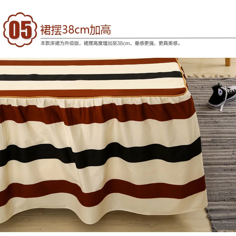 Cotton Quilted Bed Skirt – Double-Thickened Non-Slip Breathable Mattress Cover