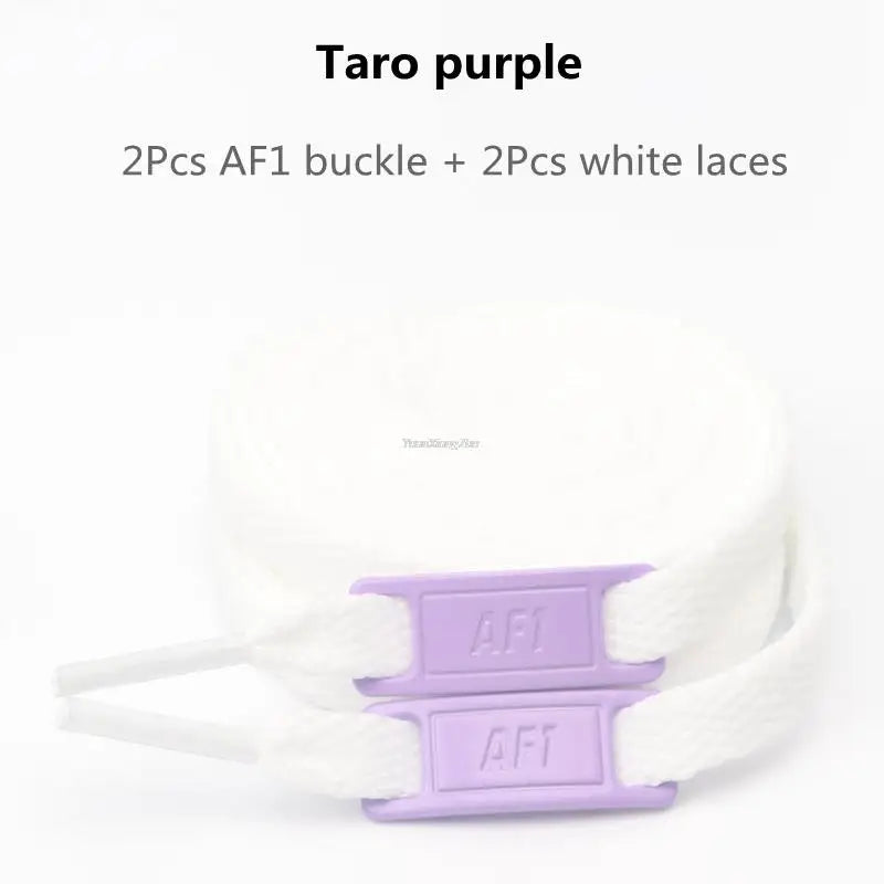 AF1 Shoelaces Combination Set — White Flat Laces & Shoe Decoration for Air Force One Sneakers