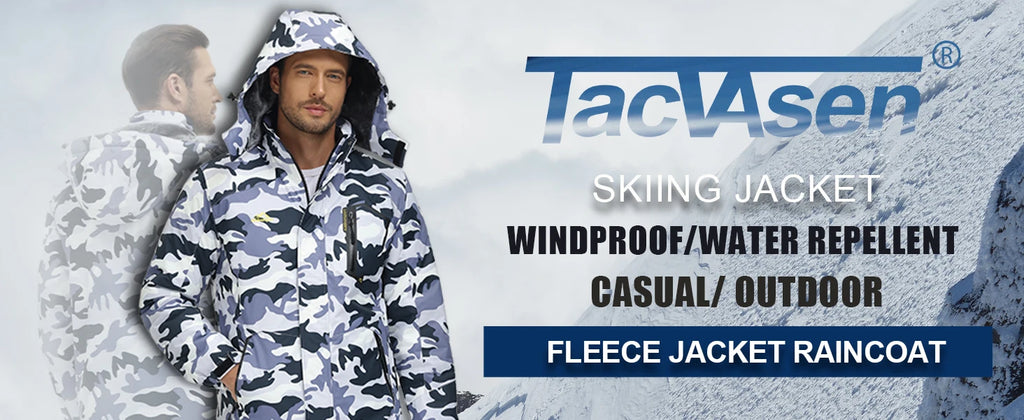 TACVASEN Fleece-Lined Mountain Hiking Jacket – Removable Hood Ski Snowboard Parka for Men