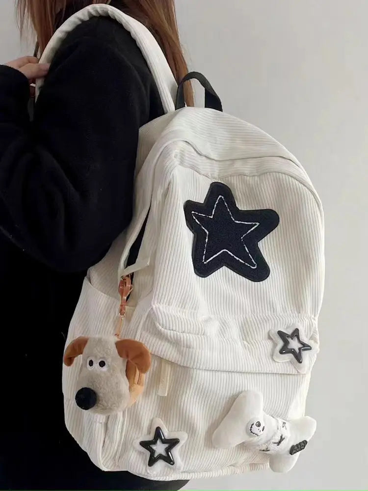 Corduroy Backpack – Girls School & Everyday Book Bag