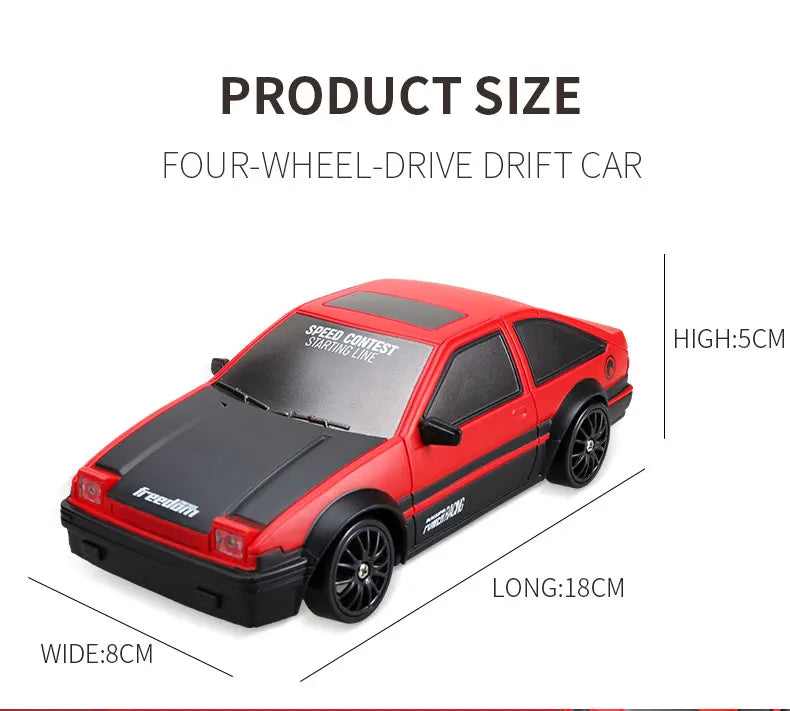 1:24 Scale 4WD RC Drift Car – 20KM/H High Speed LED Racing Vehicle