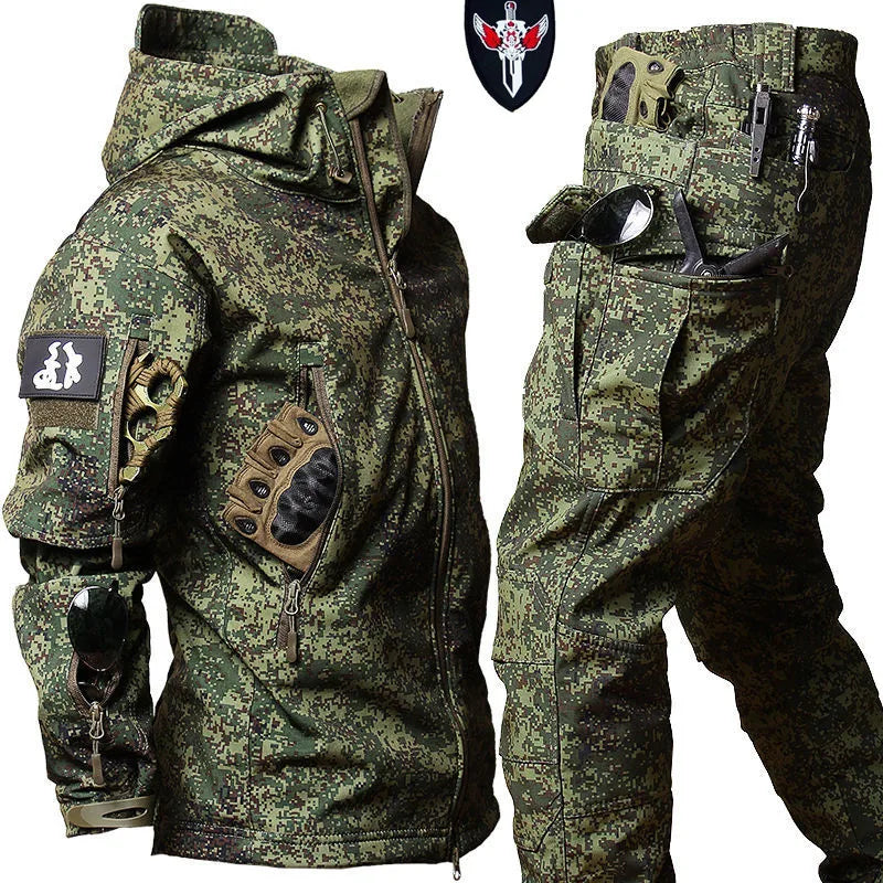 Men's Tactical Fleece Set – Waterproof Soft Shell Jacket & Pants