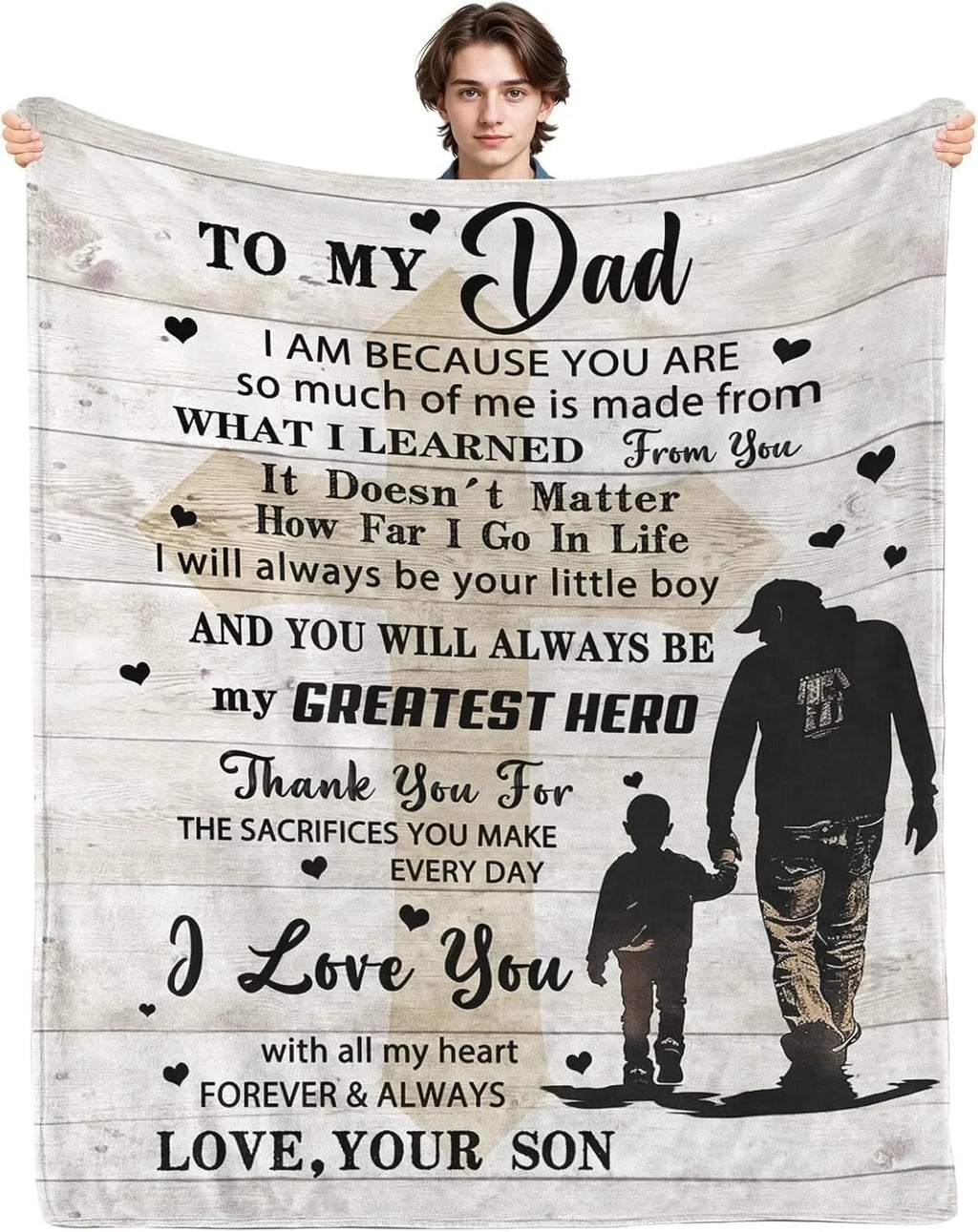 Family Gift Throw Blanket – Soft Warm Personalized Gift for Dad, Mom, Grandparents & Family