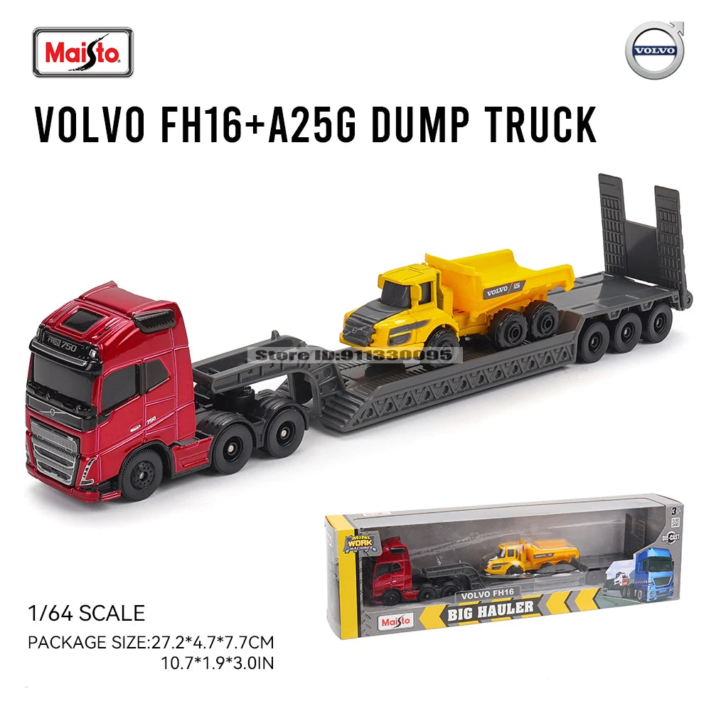 1:64 Die-Cast Semi Truck & Excavator Model – Maisto Precision Collection