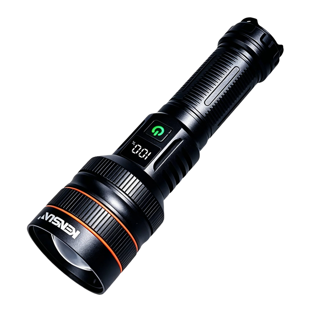 2500 Lumen Long Range LED Flashlight – IPX7 Waterproof, Type-C, 5 Modes, Power Bank Function
