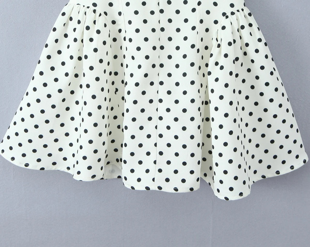 Retro Polka Dot Deep V Halter Mini Dress — Backless A-Line Slim Summer Dress