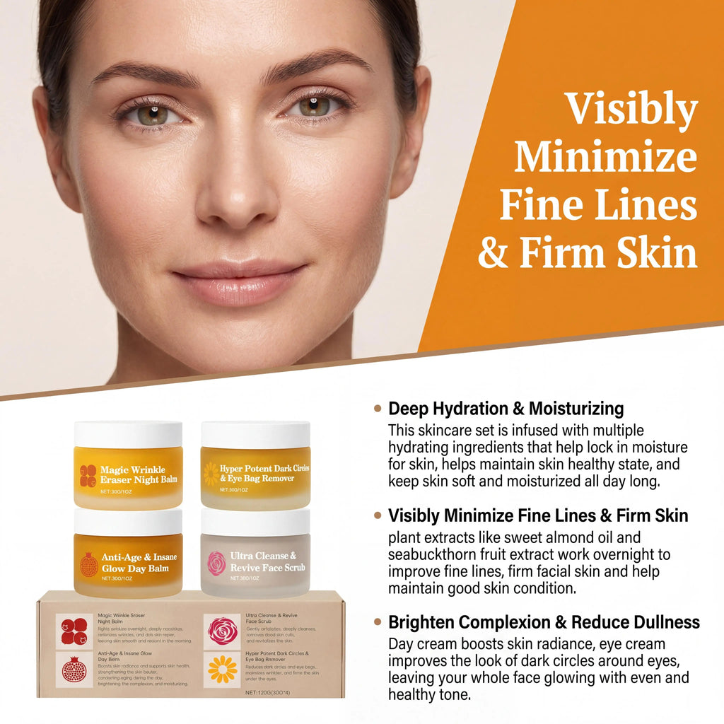 Day & Night Skincare Set – 4-Piece Brightening Barrier Repair Combo