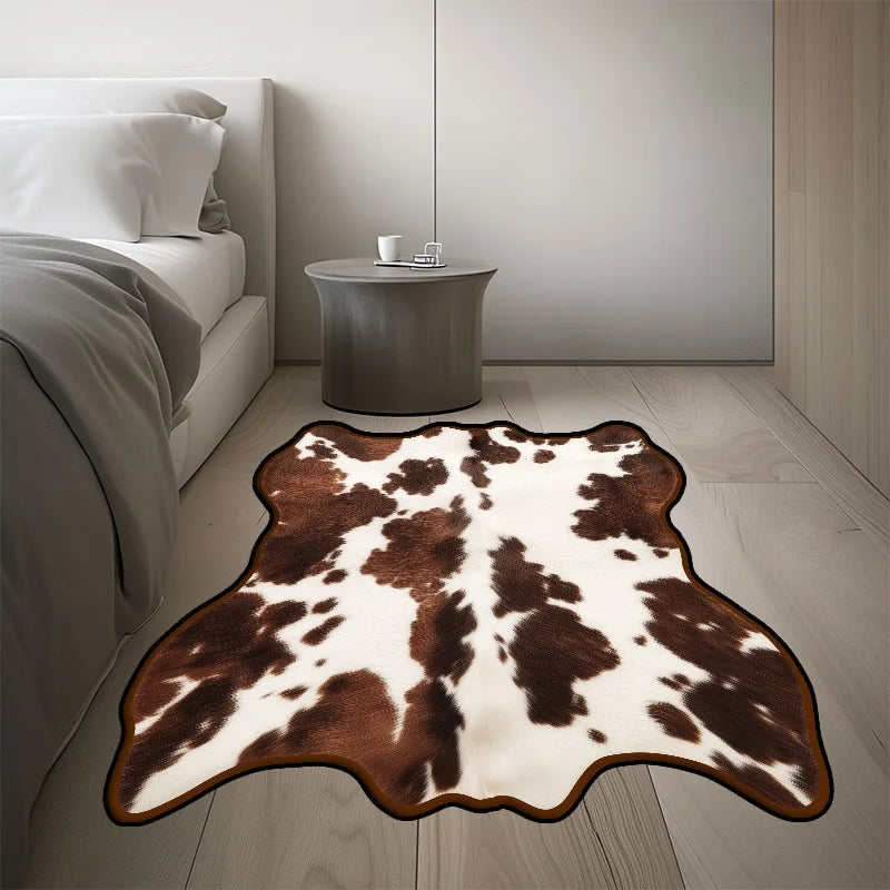 Cow Style Irregular Large Area Rug – Non-Slip Washable Bedroom & Living Room Carpet, 10 Colors & 15 Sizes