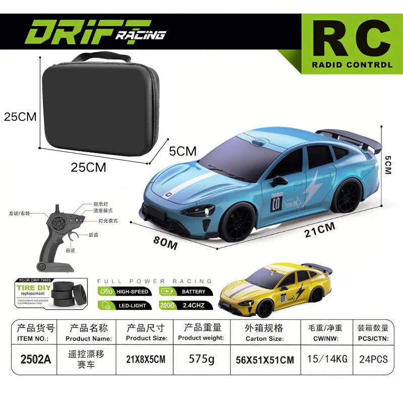 1:24 Scale RC Drift Racing Car – GT3 RS / Porsche 911 / SU7 High Speed Remote Control Models