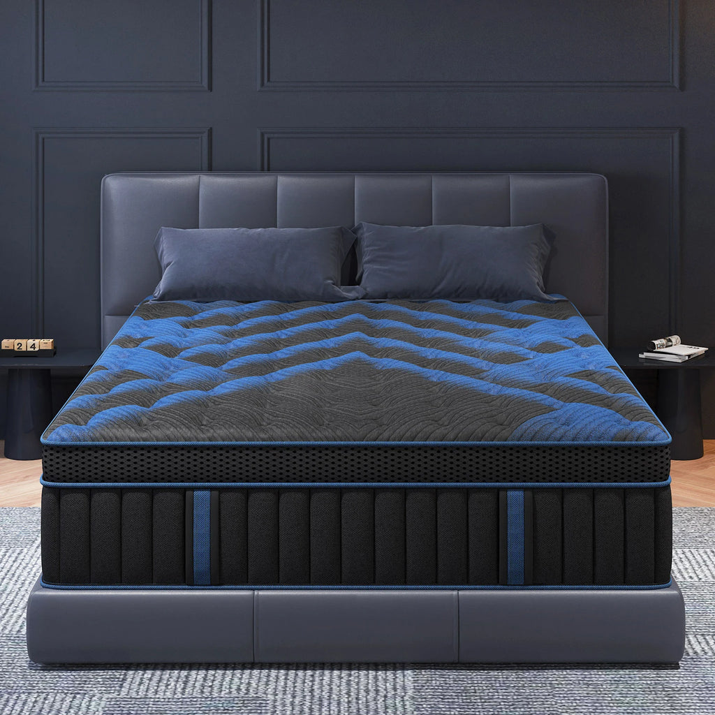 12/14 Inch Hybrid Mattress — Euro Top, Medium Firm, Memory Foam & Pocket Spring for Back & Lumbar Support (Twin to King)