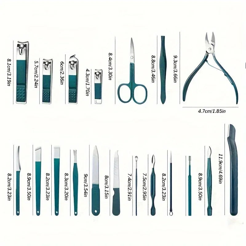 Professional Nail Care Kit – 7, 10, 12 & 18-Piece Stainless Steel Manicure & Pedicure Set with Travel Case