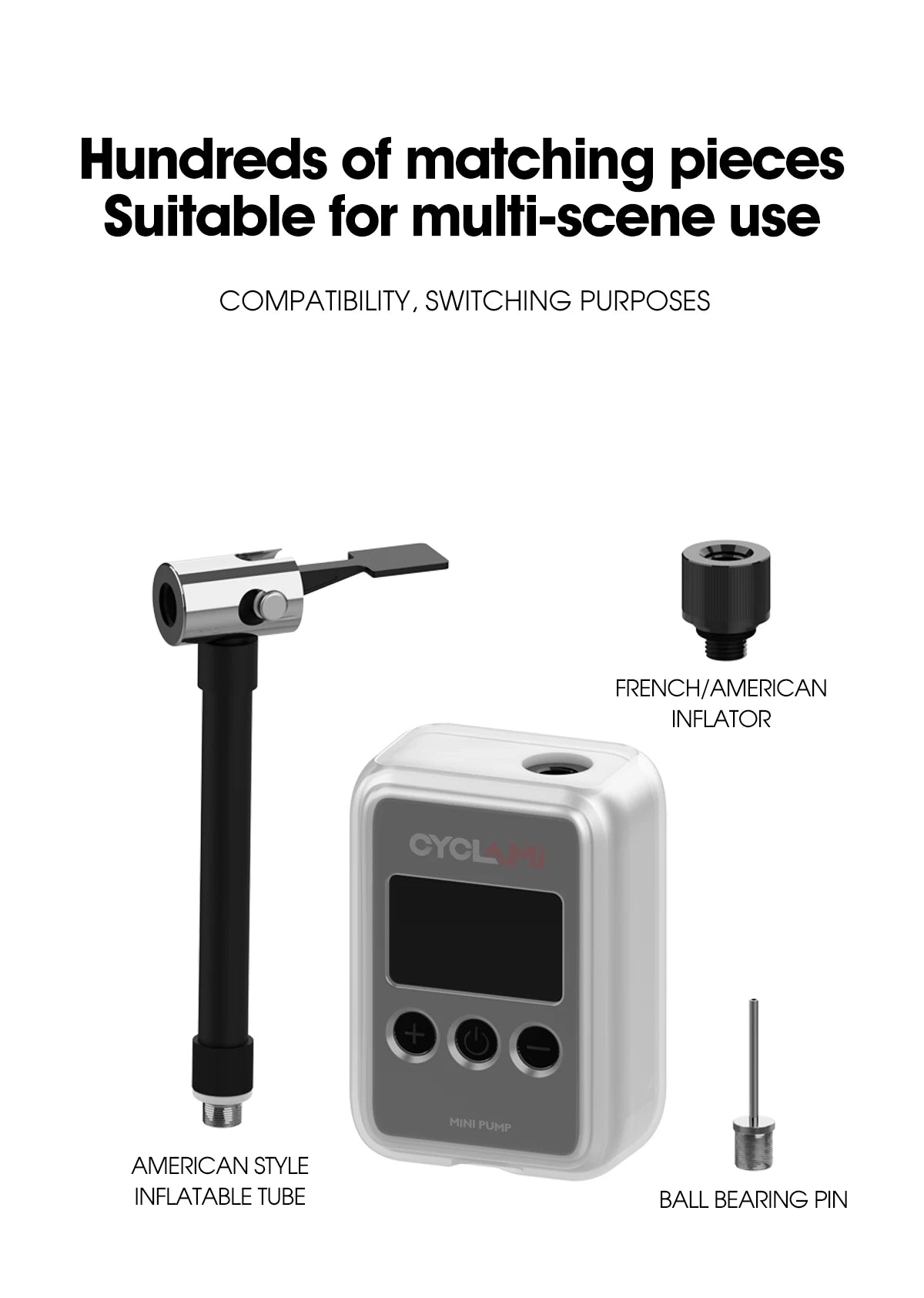 Portable Electric Bike Pump for Presta and Schrader Valves